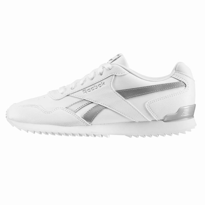 Tenisi Reebok Royal Glide Ripple Clip Dama Albi/Argintii Metal Romania ZP3120SZ